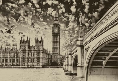 Fotobehang Houses of Parliament City | XL - 208cm x 146cm | 130g/m2 Vlies