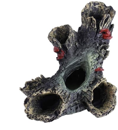 Dailygoods- Boomstam Ornament Realistisch - Hars Decoratie - Aquarium Accessoire - Onderwaterwereld - Niet giftig - 5,7 cm x 6,4 cm x 13,3 cm - Aquariumdecoratie