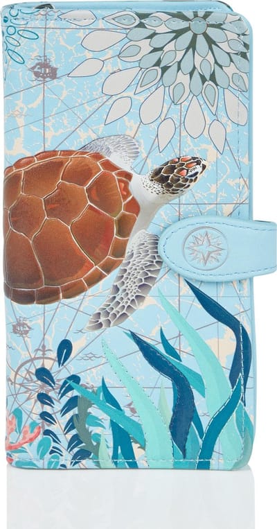 Shagwear Portemonnee Dames - Pasjeshouder - Portefeuille Dames - Kunstleer - Sea Turtle (009746Z)