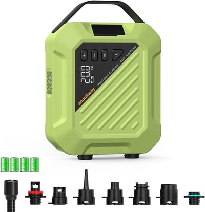 Elektrische SUP Pomp 20 PSI Oplaadbaar – Draadloze Opblaaspomp voor Paddleboard met 2-Traps Motor en Automatische Stop – 400 L/min – Voor SUP, Kajak en Tent