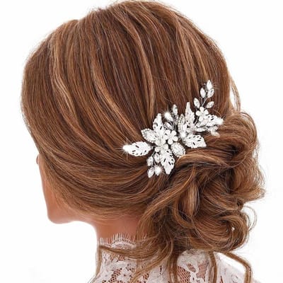 Allecto - Haarkam voor bruid - Bruiloft haaraccessoire - Zilver strass met kristal - Elegant haarsieraad - Geschikt voor vrouwen en meisjes - 10 x ..