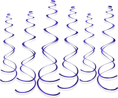 LUQ - Luxe Blauwe Swirl Slingers Hangdecoratie Verjaardag Versiering Feest Versiering Swirls Decoratie Blauw - 6 Stuks