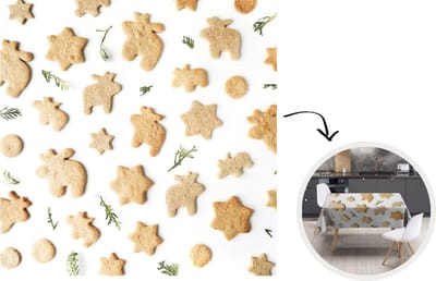 Kerst Tafelkleed - Kerstmis Decoratie - Tafellaken - Kerst - Koek - Bakken - 180x180 cm - Kerstmis Versiering