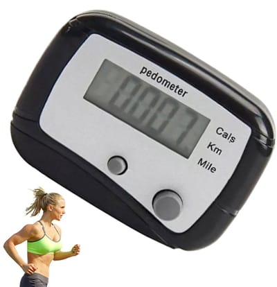 Stappenteller - Calorie meter - Sport en wandelen - Duidelijk LCD display - 4.8 x 3.5 cm - Zwart