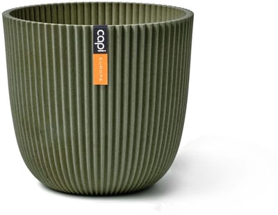 Capi Europe - Bloempot bol Groove 'made with' kunstgras groen - 28x27 - Kunstgras groen - Bloempot voor binnen en buiten - Capi ‘Made with’ - Gemaakt van gerecycled materiaal - Levenslang garantie - IGGG536