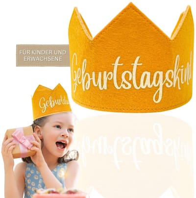 Dailygoods- Verjaardagskroon Uniek Design - Verstelbare Kroon - Vilten Kroon - Feestdecoratie - Herbruikbare Kroon - Aangenaam te Dragen - Feestkroon