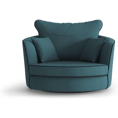 Fauteuil Vendôme linnen draaibaar met contrast piping | NADUVI Collection