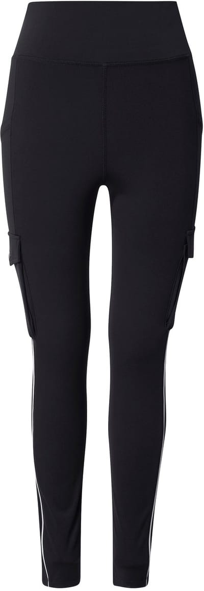Ulla Popken - Dames - Sportlegging cargozakken Powerstretch reflector - Zwart - Maat 42+