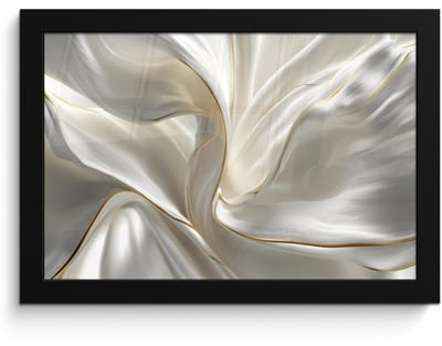 Poster in lijst - Fotolijst 30x20 cm - Posters - Stof - Plooien - Goud - Posterlijst zwart - Decoratie - Wanddecoratie woonkamer - Muurdecoratie slaapkamer