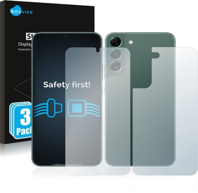 Savvies - Screenprotector voor Samsung Galaxy S22 Plus 5G (Voor+Achter) - Folie Beschermfolie transparant 6 Stuks