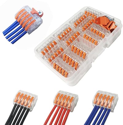 Elektrische Aansluitblokken 5 Poorten met Veerdrukhendel - 12 Stuks Kabelconnectoren