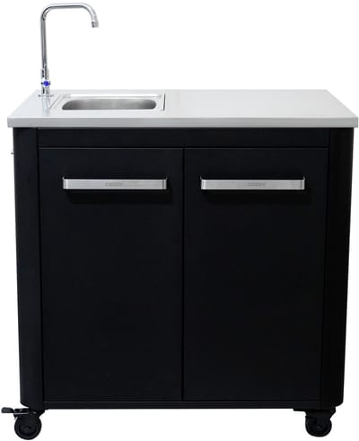 Cozze® Outdoor Kitchen - Buitenkeuken Spoelmodule - Met Gootsteen & Kraan - RVS Werkblad - 90 cm