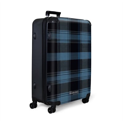 NoBoringSuitcases.com® - Koffer groot - Reiskoffer lichtgewicht - Klassiek geruit patroon in blauw tinten - Rolkoffer met 4 wielen - Grote trolley XL - 98 liter bagage