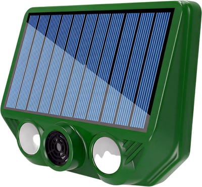 Ultrasoon Dierenafweermiddel voor Katten en Honden – Zonne-energie, Waterdicht, Rood-Wit Flitslicht, Dierenverjager voor Tuin, Boomgaard, Kas en Balkon