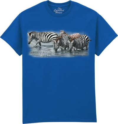 Zebra Water Hole The Coloured House T-shirt XL