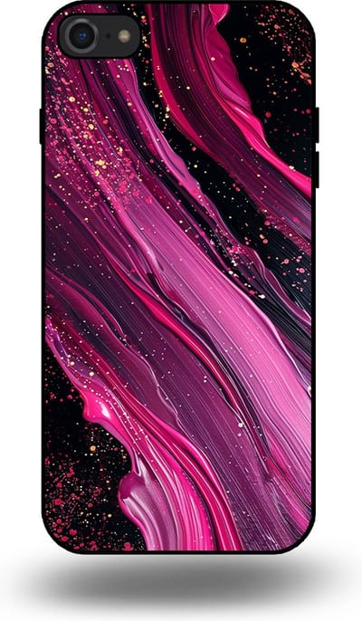 Smartphonica Telefoonhoesje geschikt voor iPhone 7/8 met marmer opdruk - TPU backcover case marble design - Paars Roze geschikt voor Apple iPhone 7;Apple iPhone 8