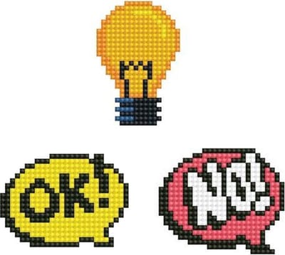 Diamond painting Stickers - Kinderen/Volwassenen - DTZ12.024 Diamond Dotz® - ok! no! - Ronde steentjes - Volledig pakket