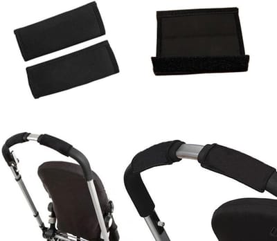 Kinderwagen Handvat Covers - Stuurhoezen - Bescherming Stangen - Elastisch Nylon - 2 stuks - Zwart