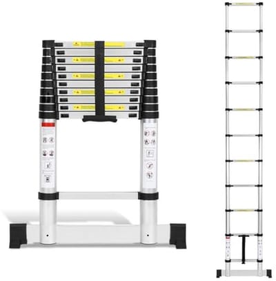 Vouwladder 3,2 m - Telescopische Aluminium Ladder voor Binnen en Buiten