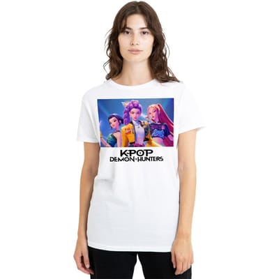 K-Pop Demon Hunters Dames/Dames Huntr/X T-shirt (Wit)