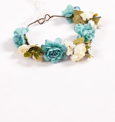 KIMU® Grote Bloemenkrans Haar Koraal - Koraalrood Bloemen Haarband Diadeem - Vintage Bloemetjes - Fee Boho Festival