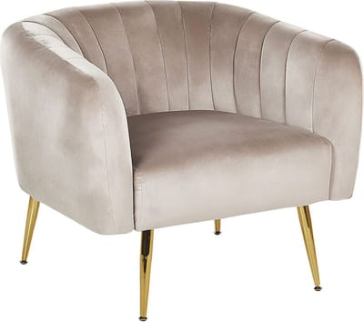 LACONIA - Fauteuil - Taupe - Fluweel