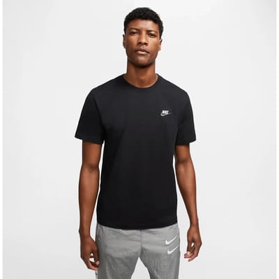 Nike T-shirt Heren Club Tee Zwart - Maat S