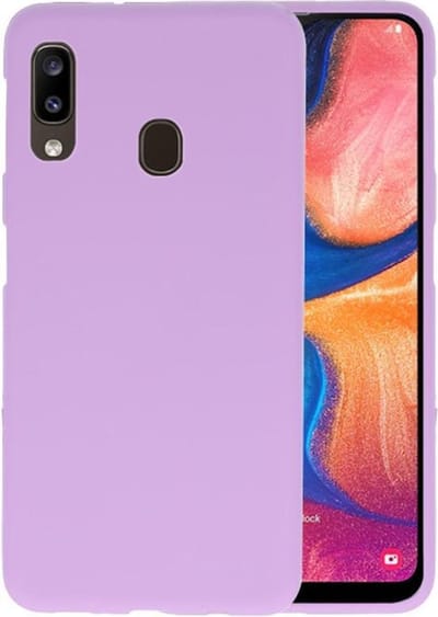 Hoesje Geschikt voor de Samsung Galaxy A20 - Backcover Color Telefoonhoesje - Paars