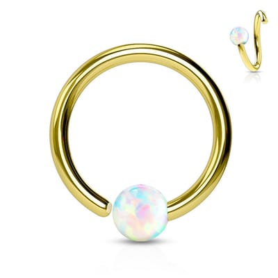 Piercing opal buigbare ring 0.8x8 - goud - LMPiercings