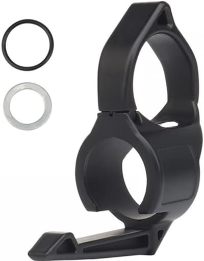 VHV - Zaklamp houder - Tactische zaklamp ring - Zaklamp clip - Met pocketclip - Tactische accessoires - Universeel - Voor outdoor en kamperen - Zwart