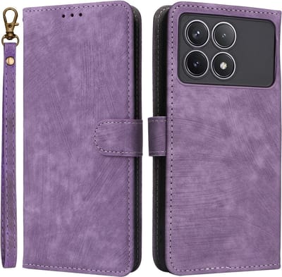 Coverup Hoesje - Geschikt voor Xiaomi Poco F6 Pro Hoesje - Coverup Book Case met Koord - Paars