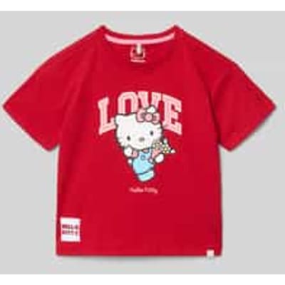 Regular fit T-shirt van puur katoen Model 'KITTY'