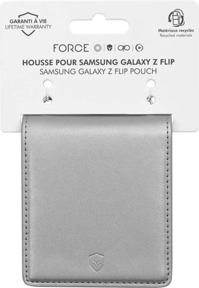 Force Case, Hoesje geschikt voor Samsung Galaxy Z Flip - met Schouderband, Zilver