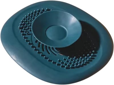 Vierkante Afvoerplug met Drukknop (Push-to-Seal) – Gootsteen Zeef & Afvoerstop voor Keuken en Badkamer – Afvoerfilter tegen Geur, Spatten en Verstopping – Makkelijk Schoon te Maken Afvoer Accessoire - Blauw