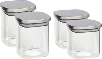 Gerim - 4x keuken voedsel voorraadpotten glas - 2 formaten 800/1100 ml
