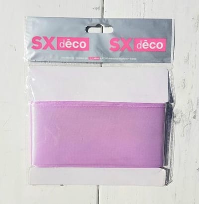 3X Breed satijnlint 7 cm x 5 meter lila - lint - satijn - lila - DIY - naaien - hobby