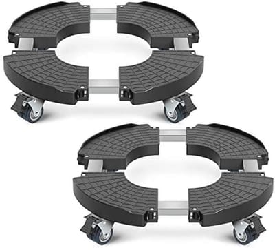 Verstelbare Plantenstandaard met Wielen - Heavy Duty Plant Roller 35-55 cm - Zwart - 2 Stuks