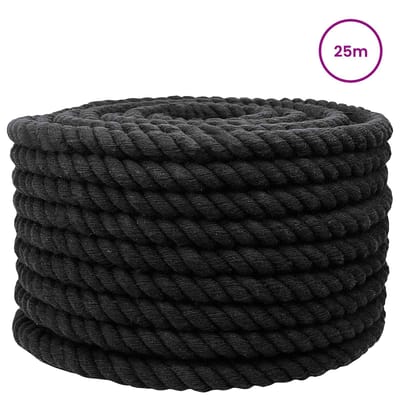 vidaXL - Katoenen - Touw - 16 - mm - 25 - m - Zwart - 100% - katoen