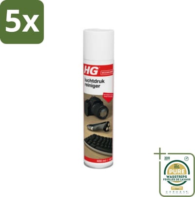 5 x HG Luchtdrukreiniger Voor Alle Kiertjes & Gaatjes 400 ml - Grootverpakking - Luchtdrukreiniger - Stof Verwijderen - Losse Vervuiling - Toetsenbord Reinigen - Printer Reinigen