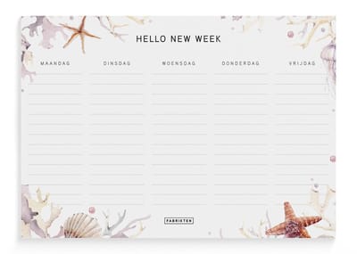Fabrikten Weekplanner Strand - A5 - Compact - 5 dagen