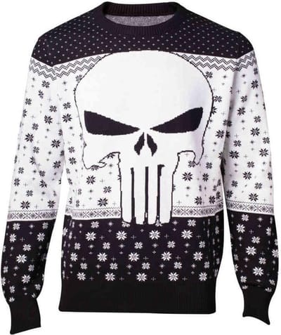 Difuzed Marvel Kersttrui Punisher Maat S - Zwart - Carnavalskleding
