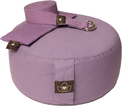 Pakket meditatiekussen, oogkussen en riem lavendel - Lotus