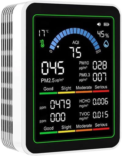 Luchttester - Luchtkwaliteit Monitor - Binnenklimaat Verbeteren - Real-time Metingen - 354 Inch - Wit