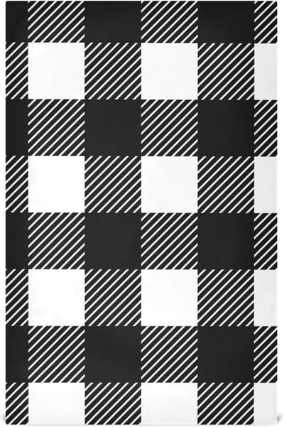 Keukendoeken Set - Theedoeken Vaatdoeken - Keuken Schoonmaken - Enkelzijdig Bedrukt - 4 stuks 71x46cm - Zwart Wit Tartan