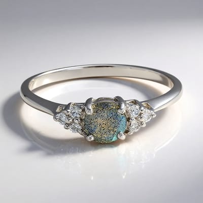 Cavill - Zilveren ring 925 Sterling Zilver - Spectroliet 0,39 ct & Witte Topaas 0,105 ct - Elegante ronde ring dames maat 17