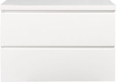 Diamond Line Callisto - Badkamermeubel / Badkamerkast - 80cm - Hoogglans Wit - Topblad - Softclose