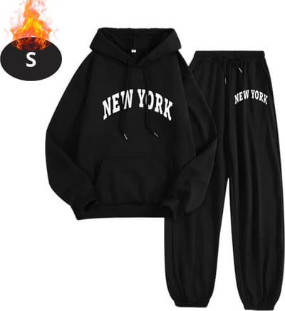 Nivard Joggingpak - Huispak - Volwassenen - Trainingspak - Comfortabel - Joggingsbroek - Tracksuit - Dames - Winter - Zwart - S