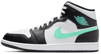Nike Air Jordan 1 Mid "Green Glow" - Sneakers - Mannen - Maat 44 - Wit/Zwart/Green Glow