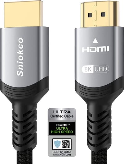 8K HDMI 2.1 Kabel 4M, Sniokco Gecertificeerde 48Gbps Ultrahoge Snelheid Gevlochten HDMI-Kabel,Ondersteuning Dynamic HDR,eARC,Dolby Atmos,8K@60Hz,10K 4K,HDCP 2.2 2.3,Compatibel met HDTV Monitor en Meer