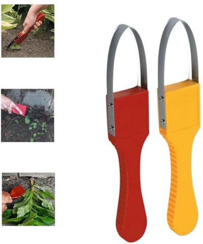 2 stuks - Onkruidsnijder - nkruidwieder voor penwortels - Handonkruidsteker - Rood - Geel - Handmatige ringonkruidverwijderaar - Onkruidtrekker - Onkruidsteker - Onkruid Trekker